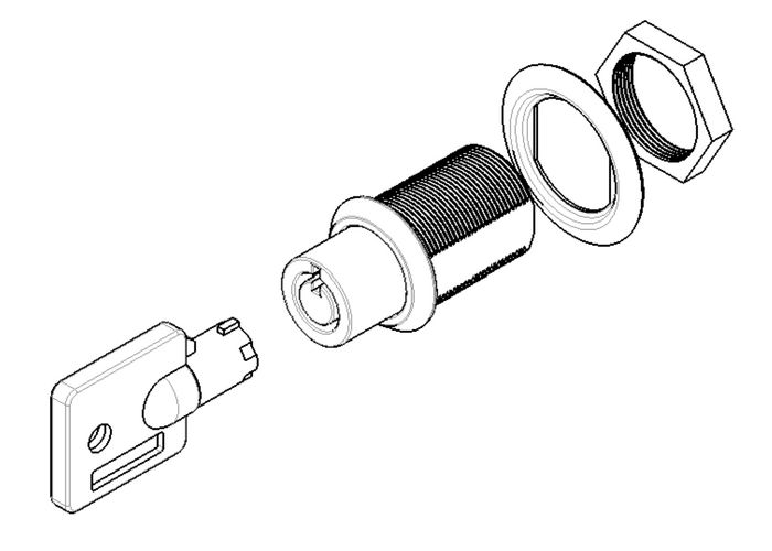 Charge Amps Aura Push lock incl. key (CA001) - Cierre de empuje Aura con 2 llaves - Repuesto