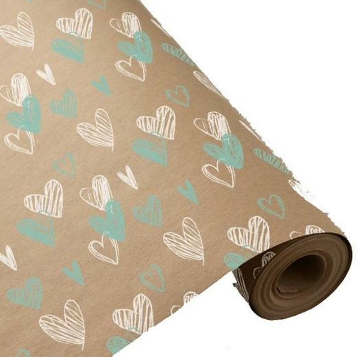 Wonder Wrapper Bobina de Papel de Regalo Estampado de Corazones 62 cm x 80 m Wonder Wrapper Bobina de Papel de Regalo Estampado de Corazones 62 cm x 80 m