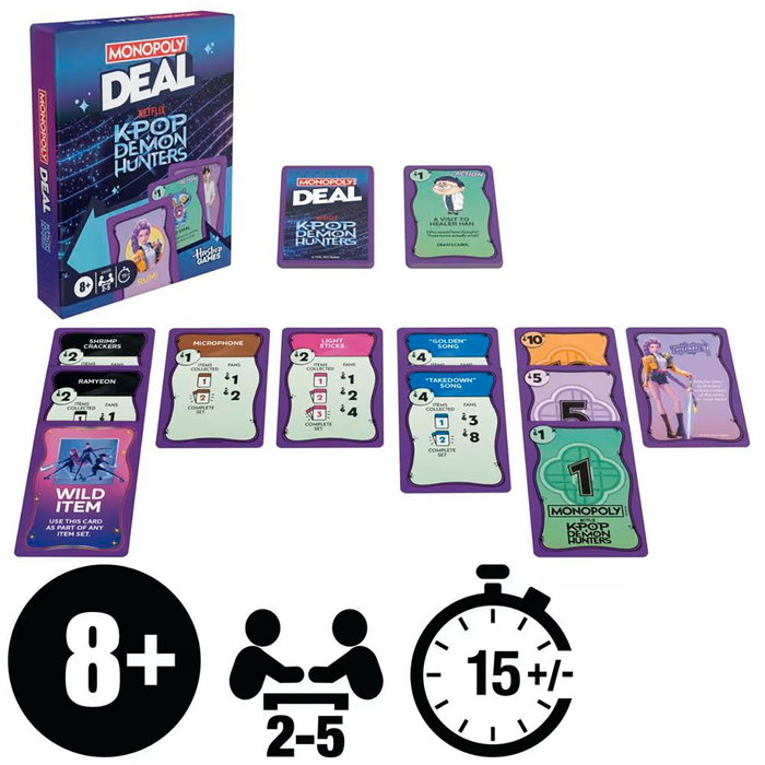 MONOPOLY Monopoly Deal K-Pop Demon Hunters Hasboro