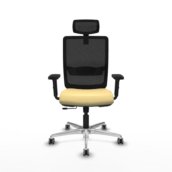 PIQUERAS Y CRESPO Silla de oficina Haches con mecanismo Sincro/Traslack Crema y Negro
