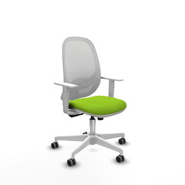 PIQUERAS Y CRESPO Silla de oficina Cilanco con mecanismo Sincro, Pistacho y Blanco