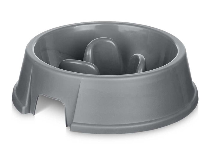 MASCOW Comedero Plástico Alimentación Lenta Antracita 27x27x7.5 cm (Set de 12)