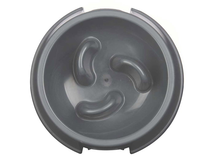 MASCOW Comedero Plástico Alimentación Lenta Antracita 27x27x7.5 cm (Set de 12)