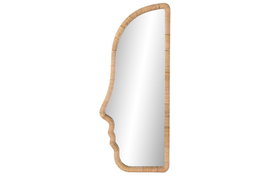 DKD Home Decor Espejo de Ratán y Cristal Natural 50x4x120 cm