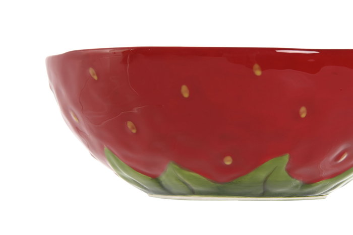 DKD Home Decor Bol Rojo Gres 19.3 x 7 x 19.3 cm Apto Microondas y Lavavajillas