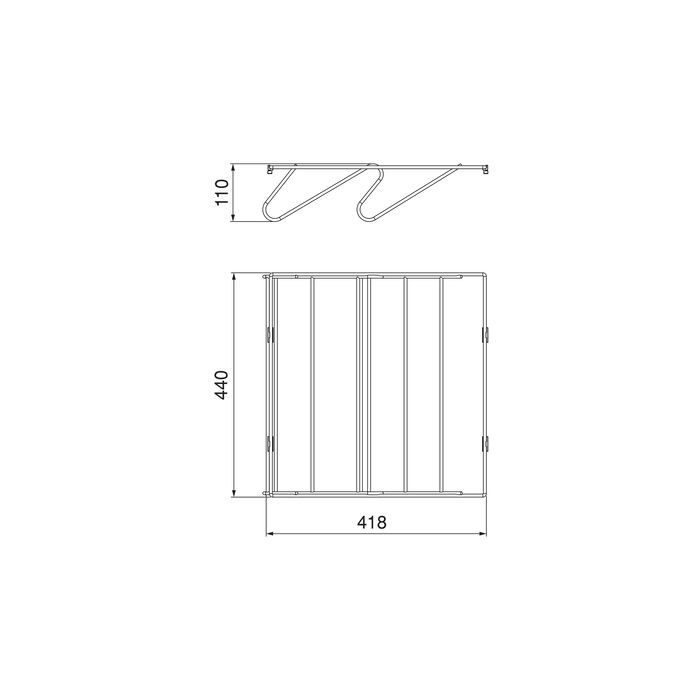 Emuca Cajón zapatero para armarios y vestidores Quartz, 440 (M60), Acero, Titanio
