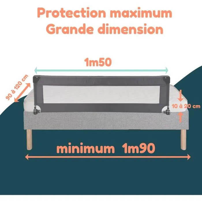 Looping Barandilla para Cama Plegable BL5003G Gris Looping Barandilla para Cama Plegable BL5003G Gris