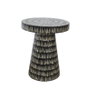 DKD Home Decor Mesita Auxiliar Madre Perla MDF Negro y Dorado