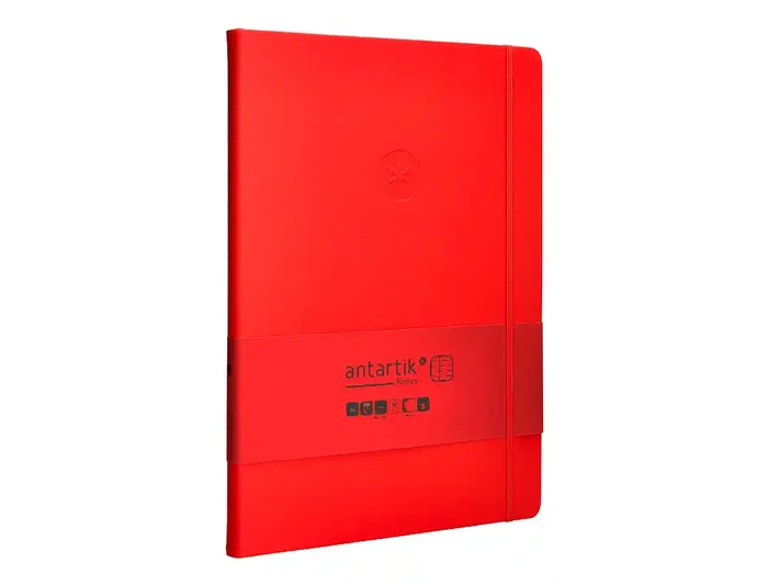 Antartik Cuaderno A4 Tapa Dura Rojo, Hojas Cuadriculadas, 100 Hojas 80gr FSC
