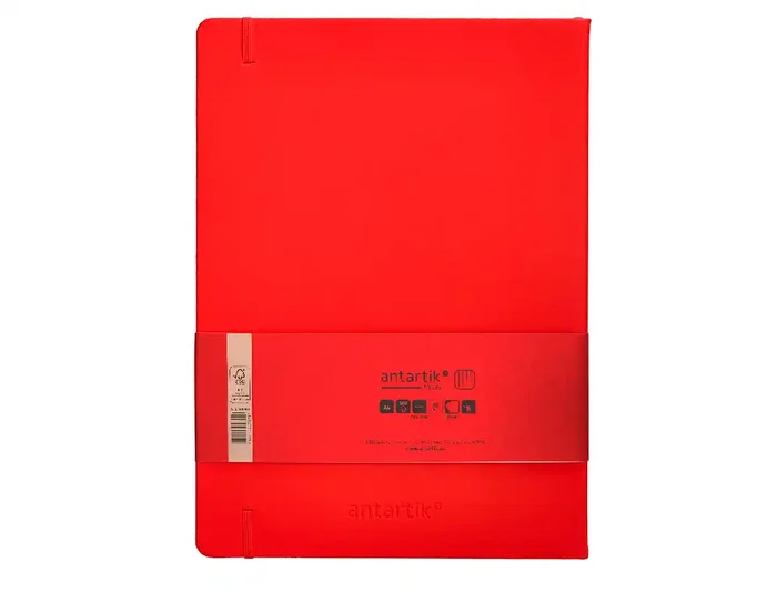 Antartik Cuaderno A4 Tapa Dura Rojo, Hojas Cuadriculadas, 100 Hojas 80gr FSC
