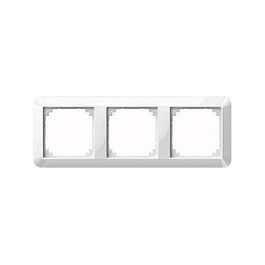 MERTEN 389319 Marco 3 unidades pws brilliant 1-M, marco blanco brillante