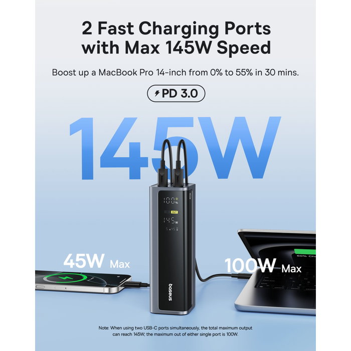 Baseus EnerGeek GP12 Power Bank 20800mAh 145W Gris Baseus EnerGeek GP12 Power Bank 20800mAh 145W Gris