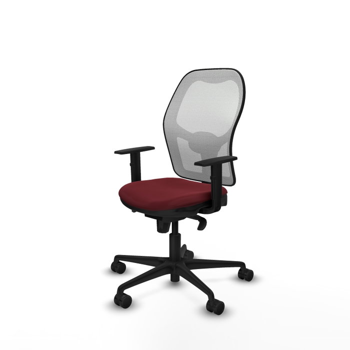 PIQUERAS Y CRESPO Silla de oficina Jorquera con mecanismo Sincro, Granate y Blanco PIQUERAS Y CRESPO Silla de oficina Jorquera con mecanismo Sincro, Granate y Blanco