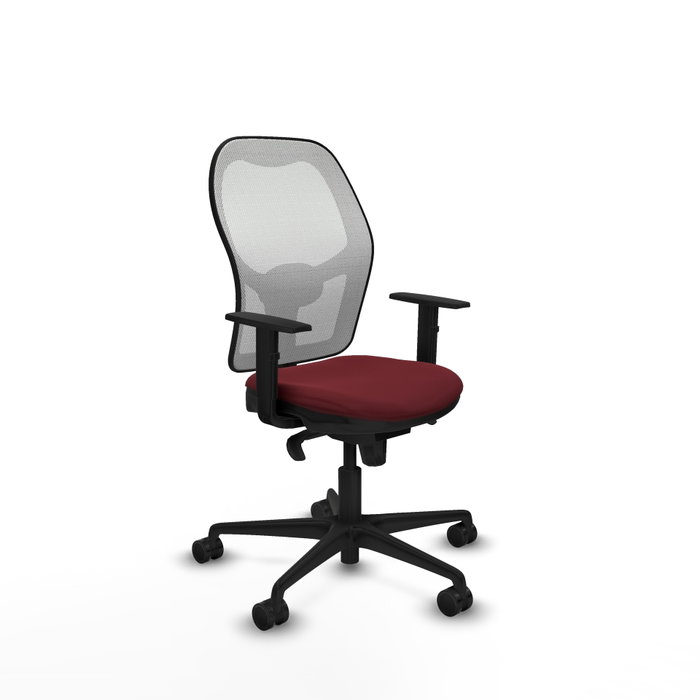 PIQUERAS Y CRESPO Silla de oficina Jorquera con mecanismo Sincro, Granate y Blanco PIQUERAS Y CRESPO Silla de oficina Jorquera con mecanismo Sincro, Granate y Blanco