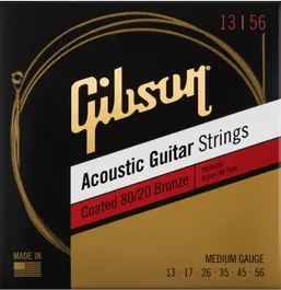 Gibson Juego Acústica Bronze 80/20 Coated Medium 13-56