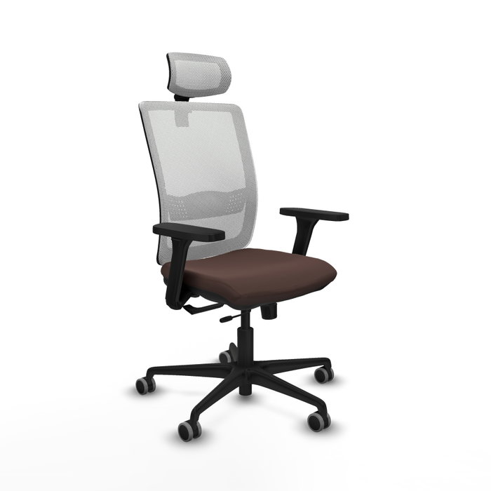 PIQUERAS Y CRESPO Silla de oficina Haches con mecanismo Sincro/Traslack Marrón y Blanco PIQUERAS Y CRESPO Silla de oficina Haches con mecanismo Sincro/Traslack Marrón y Blanco