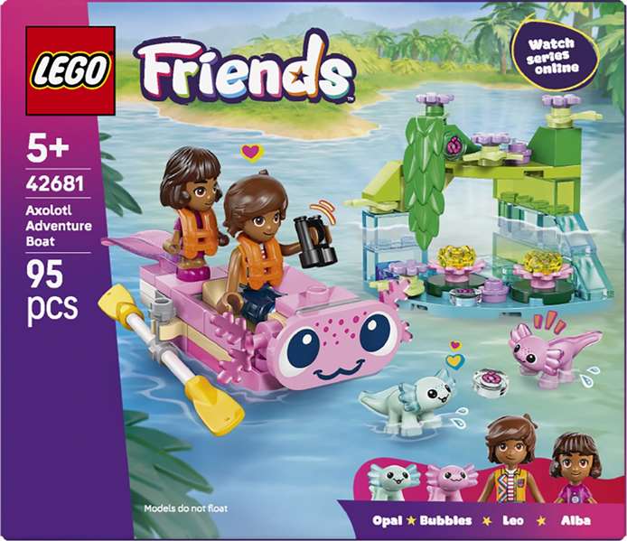 Lego Friends Juego de Construcción Aventuras en el Barco-Ajolote, Edad Mínima Recomendada: 6 Años