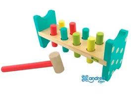 Andreutoys Banco Pica Colores 8 Barras Juego Didáctico, 28,6x8x12,2 cm