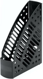 FAIBO Pack de 10 Revisteros de Plástico Negro Opaco 320x245x75mm