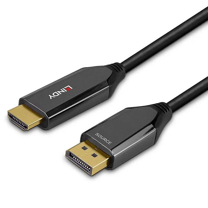 Lindy 40930 Adaptador de Cable DisplayPort a HDMI 1.4 a HDMI 2.1, 1 m, 48 Gbit/s, Negro