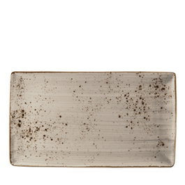 Summa Fuente rectangular Rustic Dove en vitro porcelana, color gris, 34x19 cm - Vajilla (Set de 6)