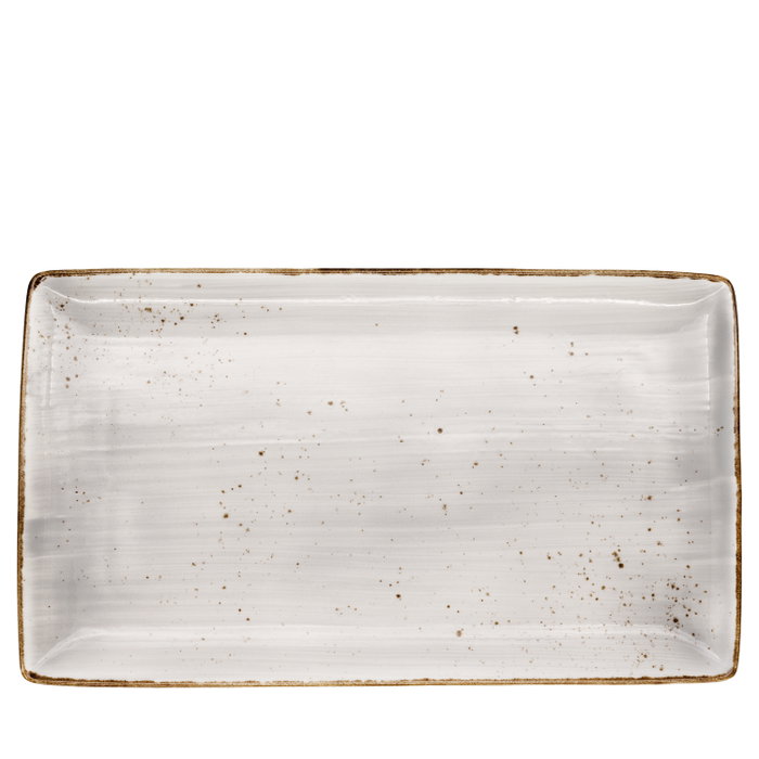 Summa Fuente Rectangular Spiral/Rustic Gris (Set de 6) 34x19 cm