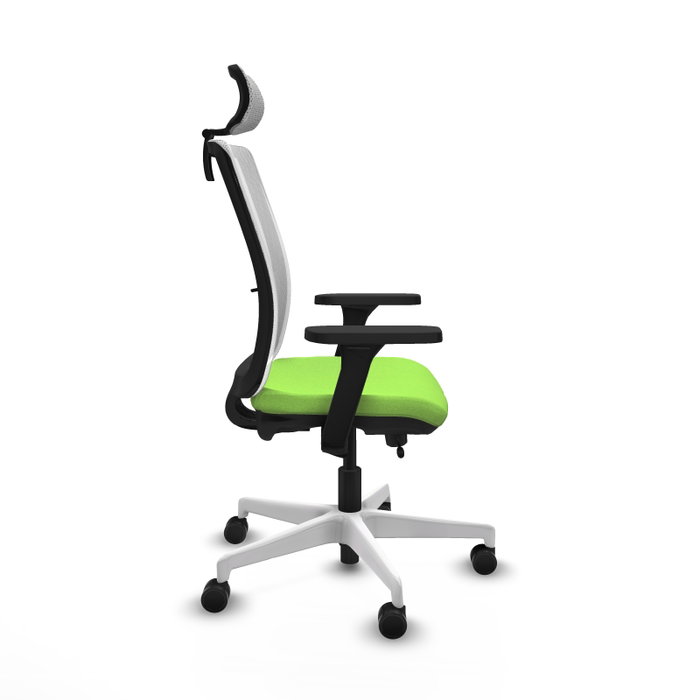 PIQUERAS Y CRESPO Silla de oficina Haches con mecanismo Sincro/Traslack Pistacho/Blanco