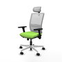 PIQUERAS Y CRESPO Silla de oficina Haches con mecanismo Sincro/Traslack Pistacho/Blanco