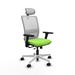 PIQUERAS Y CRESPO Silla de oficina Haches con mecanismo Sincro/Traslack Pistacho/Blanco