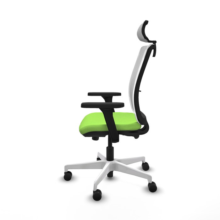 PIQUERAS Y CRESPO Silla de oficina Haches con mecanismo Sincro/Traslack Pistacho/Blanco