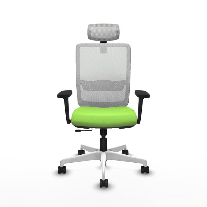 PIQUERAS Y CRESPO Silla de oficina Haches con mecanismo Sincro/Traslack Pistacho/Blanco