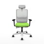 PIQUERAS Y CRESPO Silla de oficina Haches con mecanismo Sincro/Traslack Pistacho/Blanco