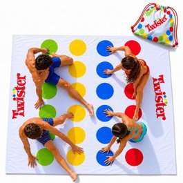 JugaToys Toalla Juego Twister con mochila y ruleta impermeable 100x100cm Multicolor