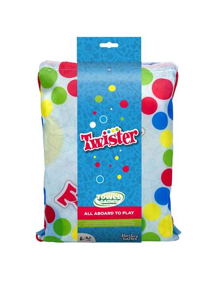JugaToys Toalla Juego Twister con mochila y ruleta impermeable 100x100cm Multicolor