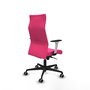 PIQUERAS Y CRESPO Sillón Albacete con Mecanismo Sincro, Similpiel Rosa, Brazos 1D, Ruedas 65mm
