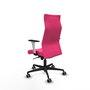 PIQUERAS Y CRESPO Sillón Albacete con Mecanismo Sincro, Similpiel Rosa, Brazos 1D, Ruedas 65mm