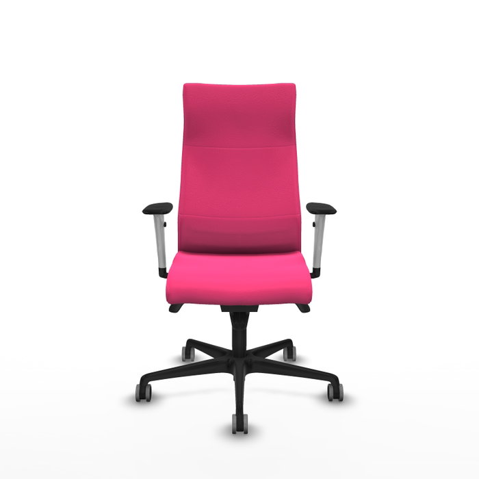 PIQUERAS Y CRESPO Sillón Albacete con Mecanismo Sincro, Similpiel Rosa, Brazos 1D, Ruedas 65mm