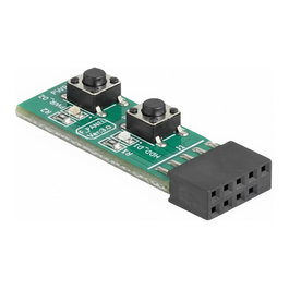 DeLOCK Interruptor con botón de reinicio y botón de encendido/apagado para placa base de PC
