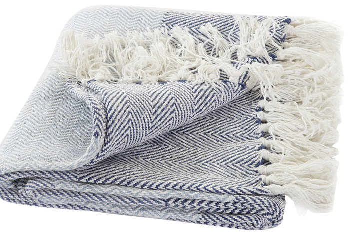 Plaid Urban DKD Home Decor Azul Rosa 170 x 0.5 x 130 cm (4 Unidades)