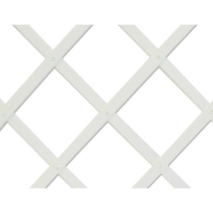 Faura Celosía de PVC para Delimitación, Color Blanco, Perfil de Listones 22 x 6 mm, Tamaño 0.5 x 1.5 m