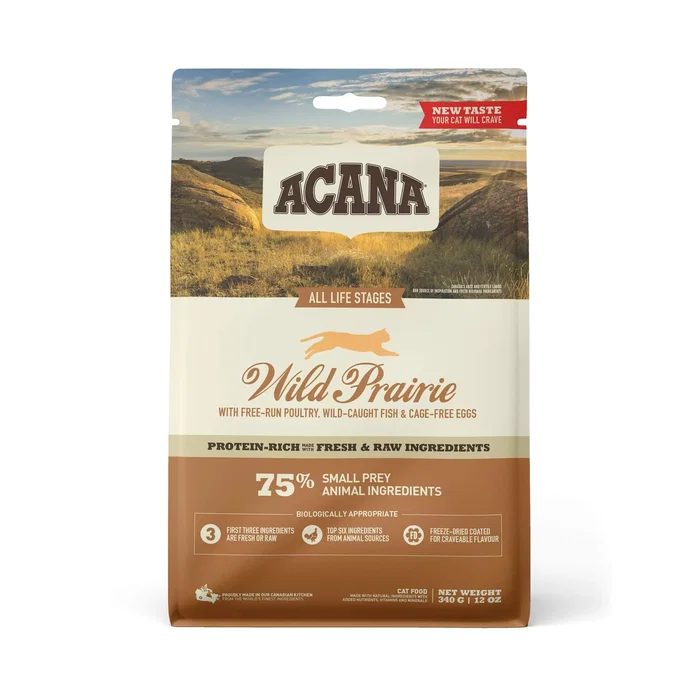 Acana 340 gr Alimento Completo Seco para Gatos Adultos Wild Prairie - Pienso Natural con Alto % de Carne, Bajo en Carbohidratos Acana 340 gr Alimento Completo Seco para Gatos Adultos Wild Prairie - Pienso Natural con Alto % de Carne, Bajo en Carbohidratos