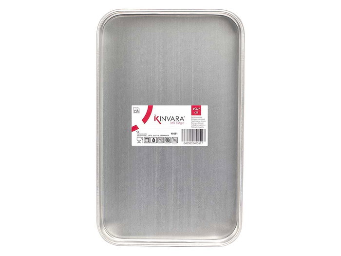 KINVARA Bandeja de Aluminio 45x27cm Plata (Pack de 6)aduatón KINVARA Bandeja de Aluminio 45x27cm Plata (Pack de 6)aduatón