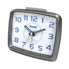 SAMI Despertador Grande Cuadrado Silencioso Luz Azul Digital Plata Oscuro, Referencia: Despertador sami grande cuad silenc.luz azul dig plata oscuro