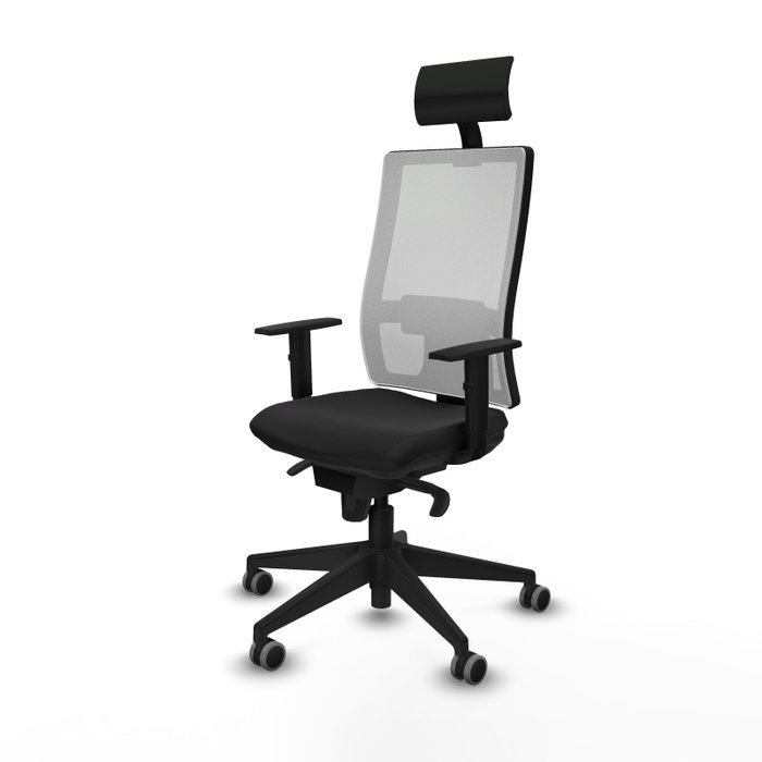 PIQUERAS Y CRESPO Silla de oficina Horna con mecanismo Sincro, Negro y Blanco
