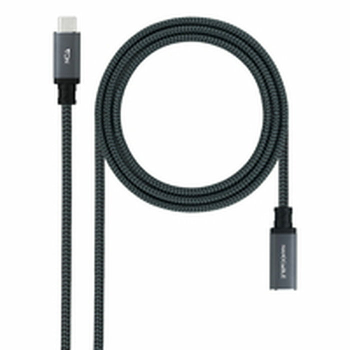 Nanocable Cable Prolongador USB-C 3.2 Gen2x2 20Gbps 100W 1m Negro