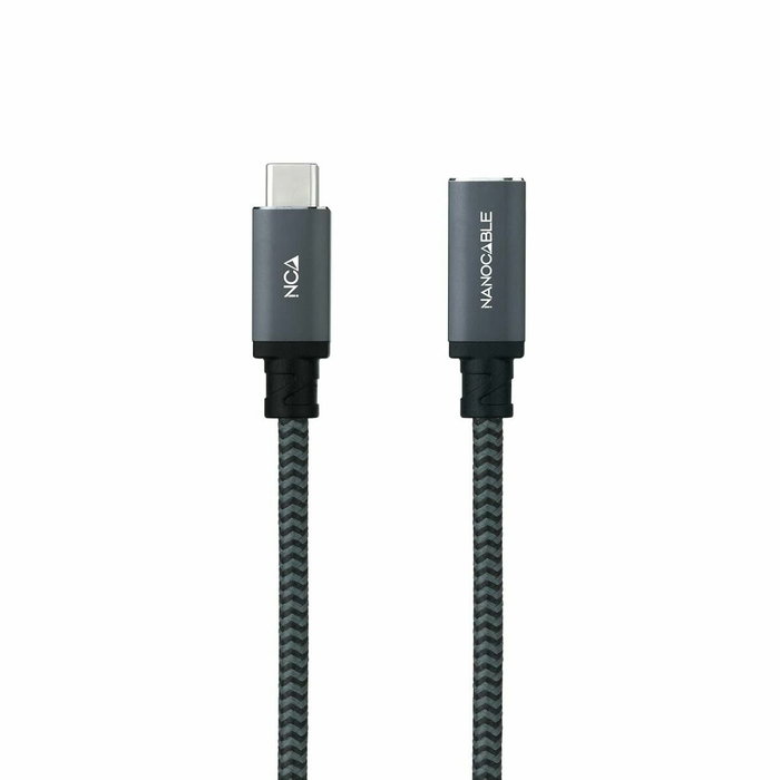 Nanocable Cable Prolongador USB-C 3.2 Gen2x2 20Gbps 100W 1m Negro