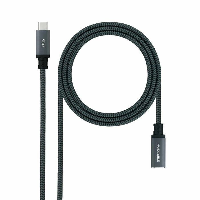 Nanocable Cable Prolongador USB-C 3.2 Gen2x2 20Gbps 100W 1m Negro
