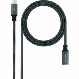 Nanocable Cable Prolongador USB-C 3.2 Gen2x2 20Gbps 100W 1m Negro