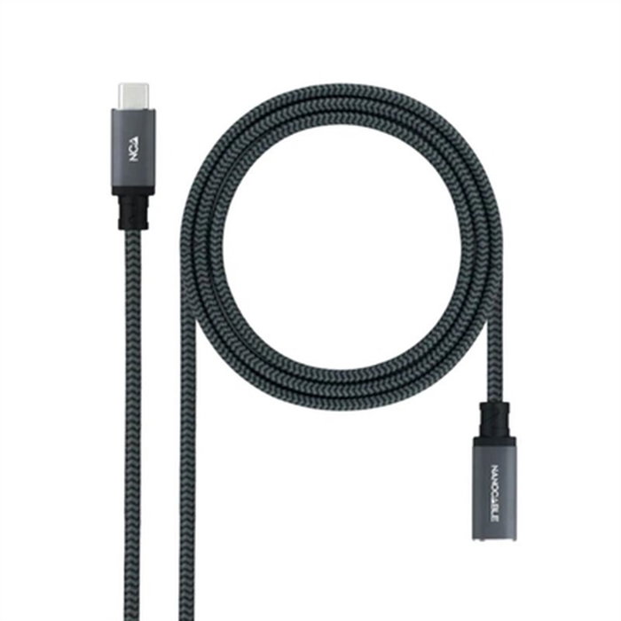 Nanocable Cable Prolongador USB-C 3.2 Gen2x2 20Gbps 100W 1m Negro