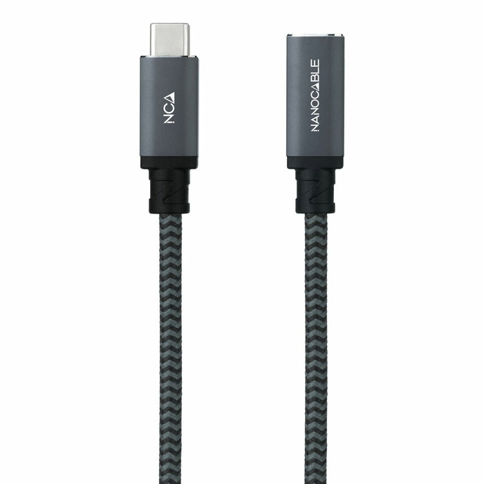 Nanocable Cable Prolongador USB-C 3.2 Gen2x2 20Gbps 100W 1m Negro